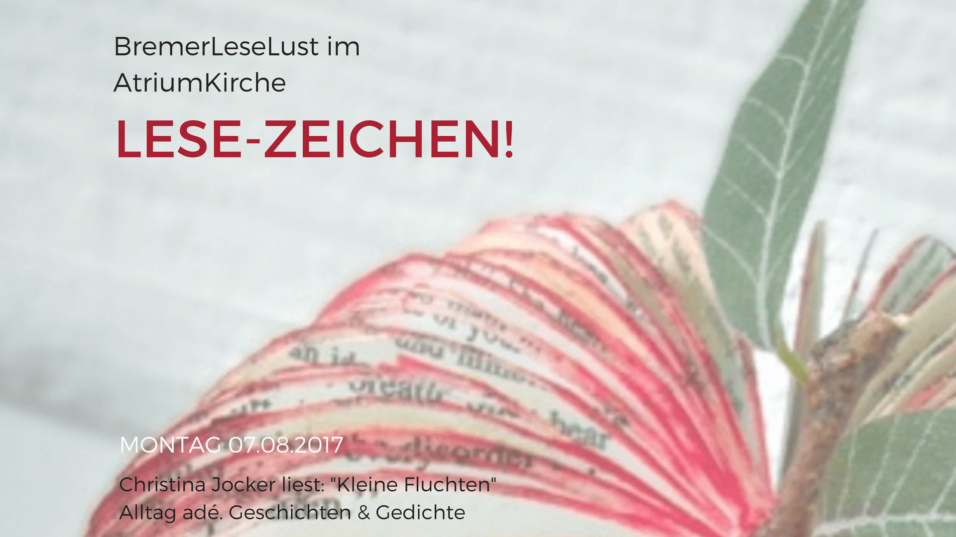 LESE-ZEICHEN ist eine Vorlesungsreihe mit Christine Bongartz und Christina Jocker